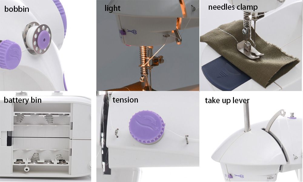 Portable Sewing Machine With Foot Pedal & Light & Line Cutter_4