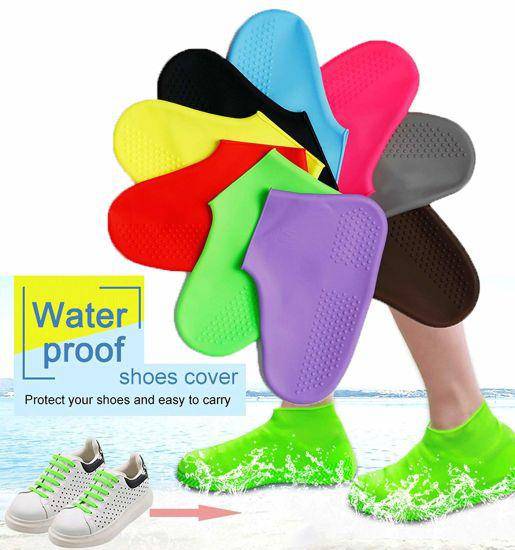 Waterproof Silicone Shoe Cover - Small: 1-4 BLUE_0