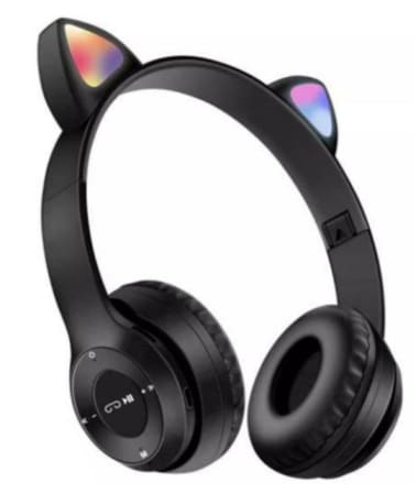 Bluetooth Wireless Cat Ear Headset - Black_0