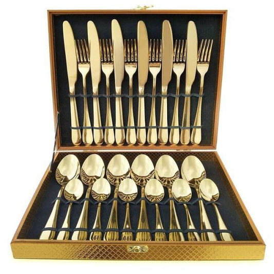 24 Piece Cutlery Set-Gold_0