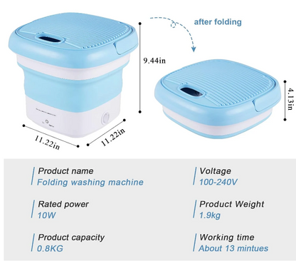 8L Mini Foldable Sterilizing Washing Machine - Blue_2