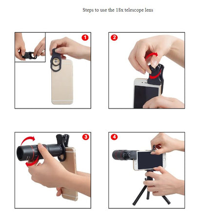 APEXEL 18X Telescope Zoom Mobile Phone Lens for iPhone Samsung Smartphones with tripod 18XTZJ_2