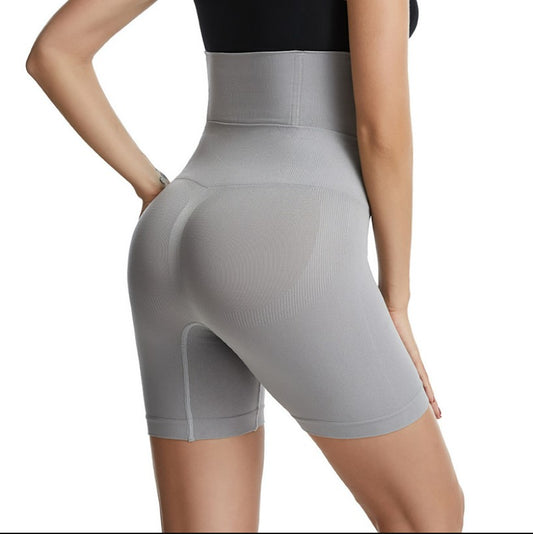 High Waist Lift Hip Corset Underwear - Grey_0