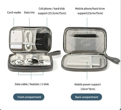 Multifunctional Portable Travel Data Cable Storage Bag - Grey_3