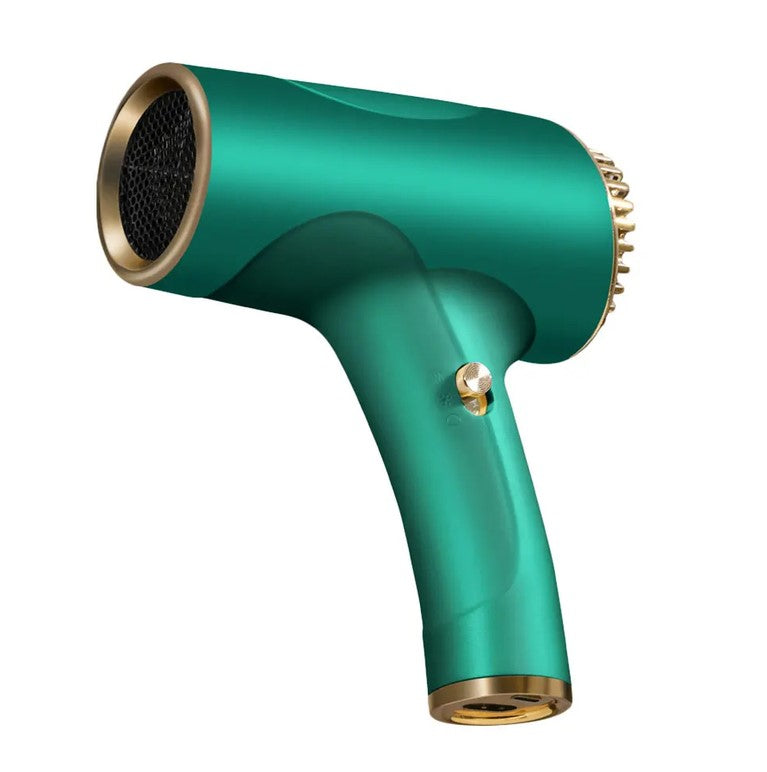 2600mAh Cordless Anion Blow Dryer Portable Hair Dryer 40/500W USB Rechargeable Powerful 2 Gears - Green_0