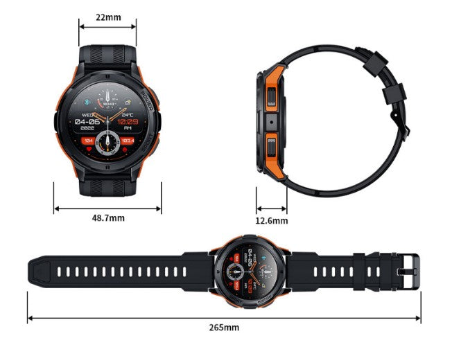 C25 Outdoor Sports 1.43AMOLED Screen Smart Call Watch Deep Waterproof Heart Rate and Blood Pressure - Orange_1