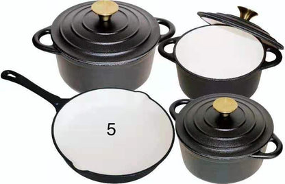 Cast Iron Pot Set 7pcs - Black_1